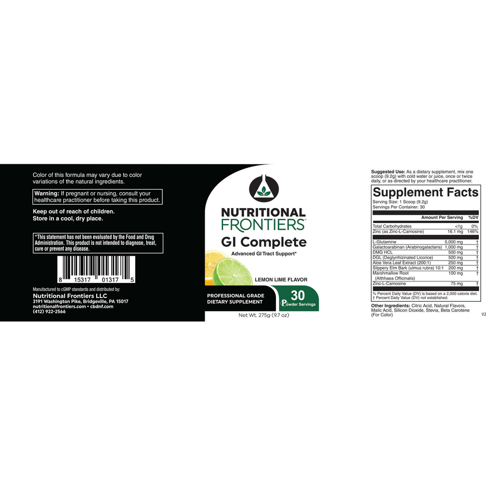 Product image for GI Complete Powder, Lemon Lime (California Only).