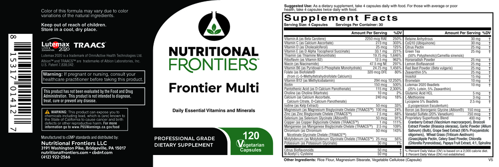 Product image for Frontier Multivitamin (California Only).