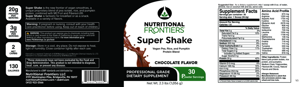 Product image for Super Shake, Chocolate (California Only).
