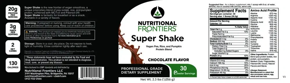 Product image for Super Shake, Chocolate (California Only).