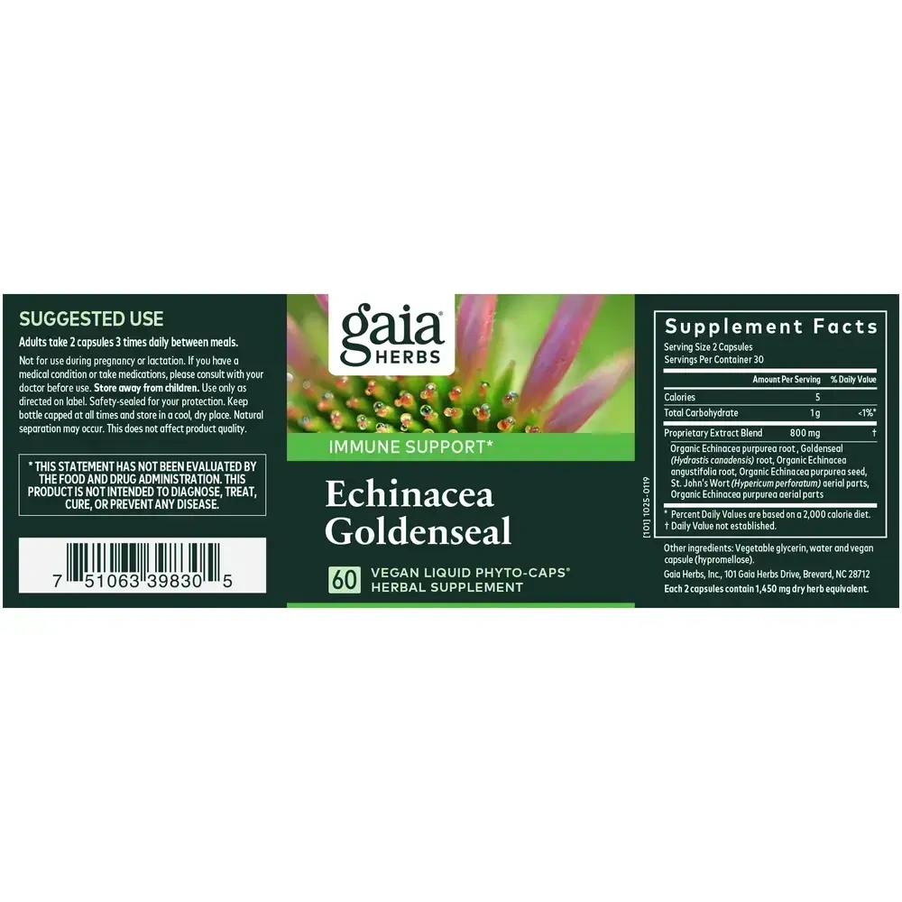 Product image for Echinacea Goldenseal.