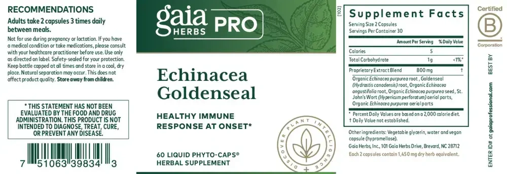 Product image for Echinacea Goldenseal.