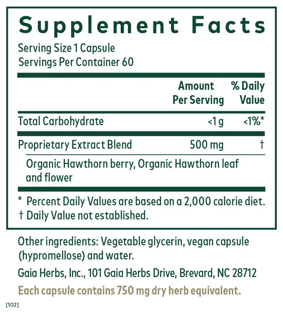 Product image for Hawthorn Capsules.