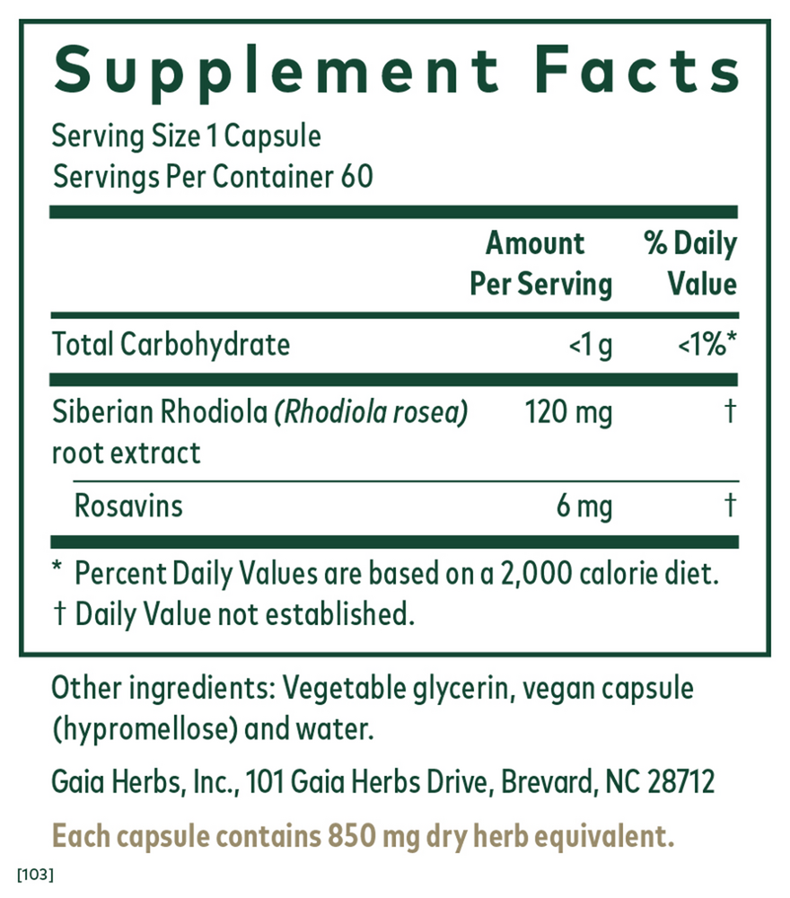Product image for Rhodiola Phyto-Caps.