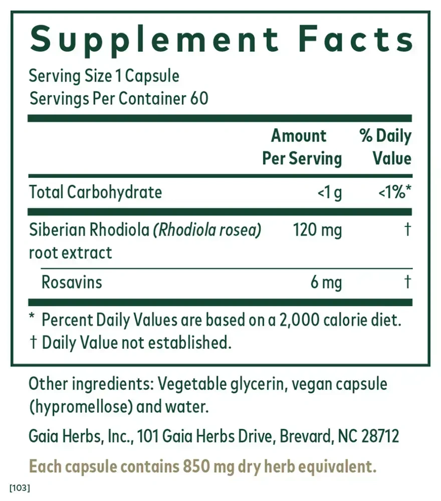 Product image for Rhodiola Phyto-Caps.
