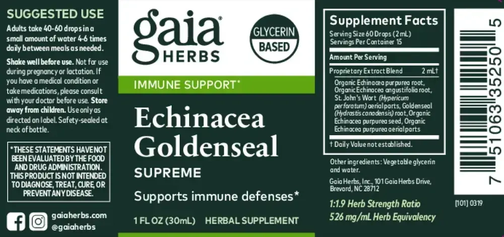 Product image for Echinacea/Goldenseal Supreme.
