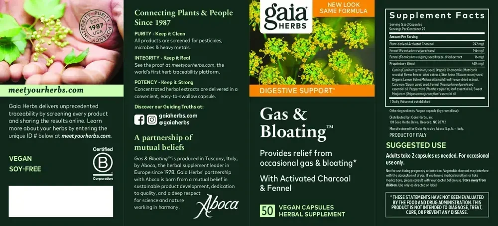 Product image for Gas and Bloating Capsules.