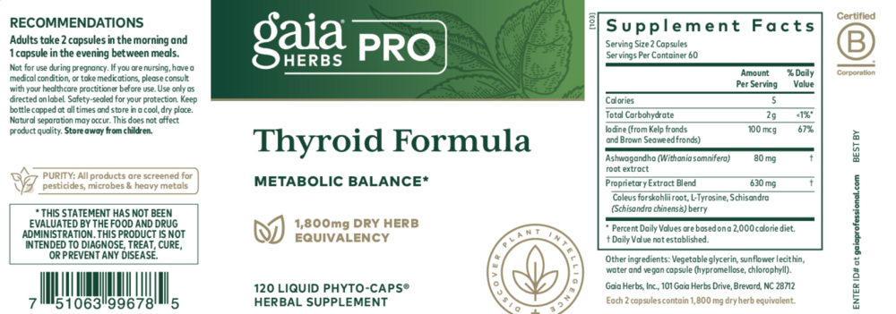 Product image for Thyroid Formula.