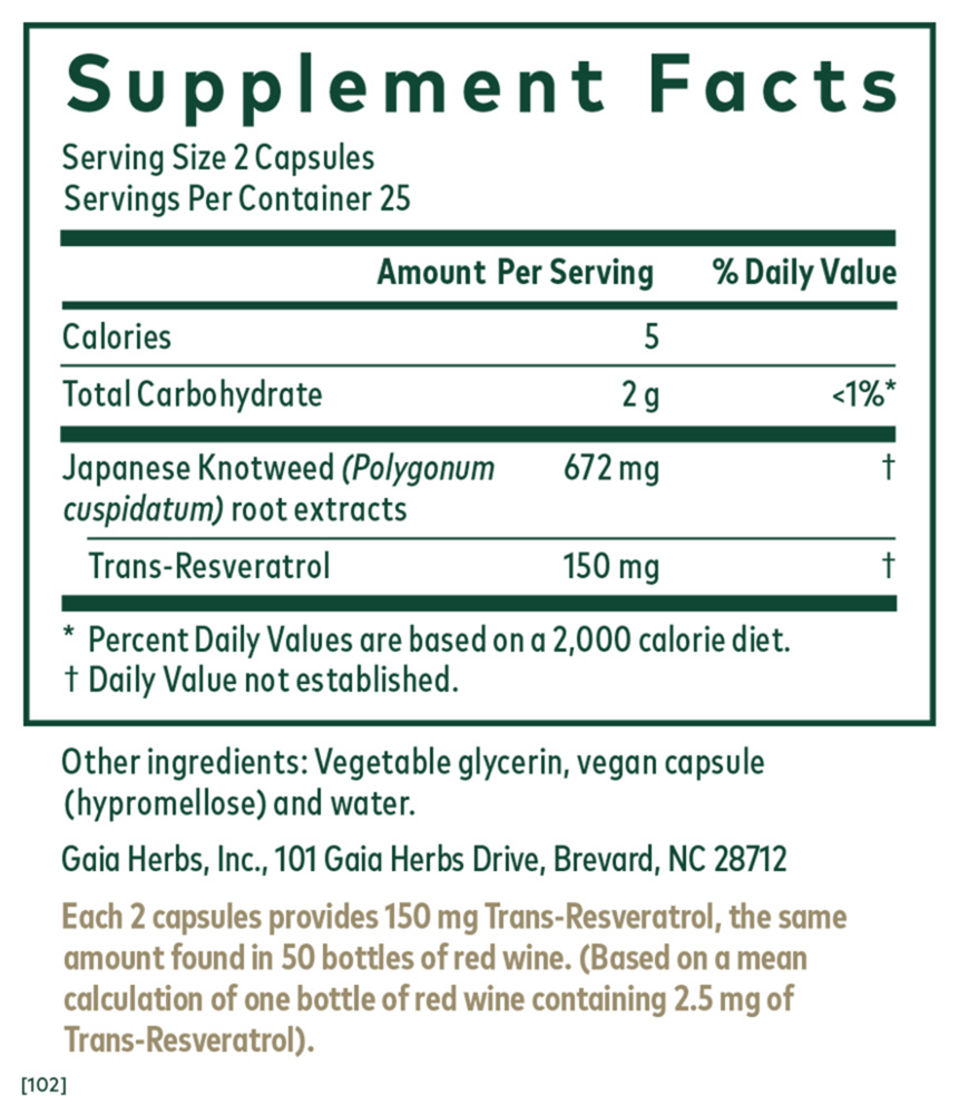 Product image for Resveratrol 150.