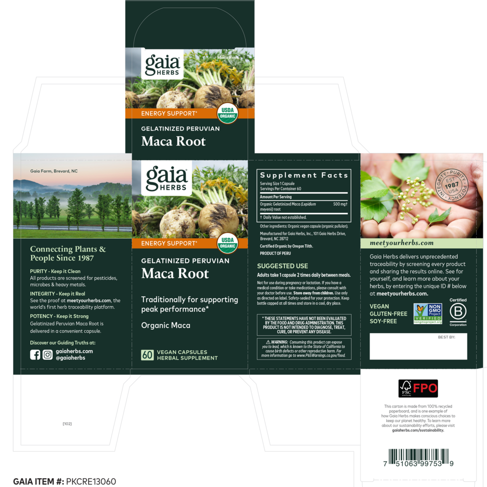 Product image for Maca Root (Organic) 500mg Capsules.