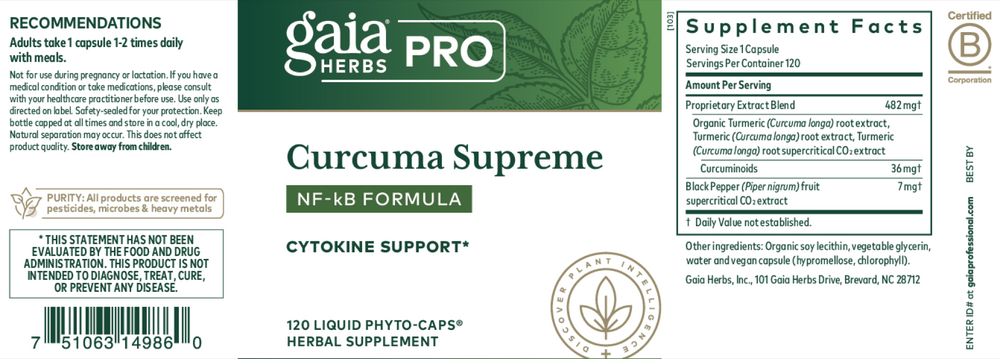 Product image for Curcuma Supreme NK-kB Formula.