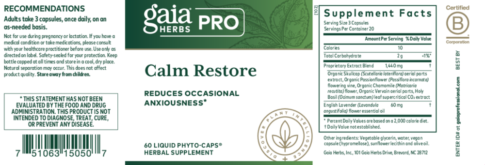Product image for Calm Restore Liquid Phyto-Caps.