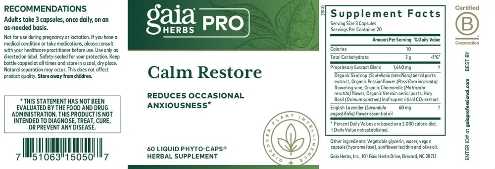 Product image for Calm Restore Liquid Phyto-Caps.