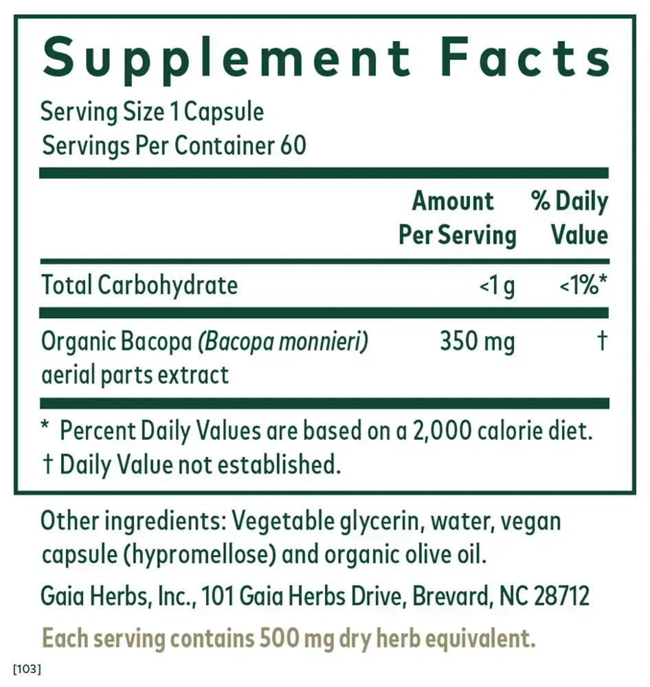 Product image for Bacopa (formerly Bacopa Monnieri).