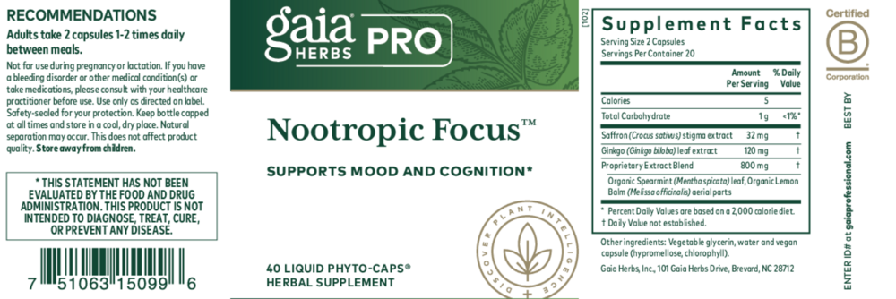 Product image for Nootropic Focus.