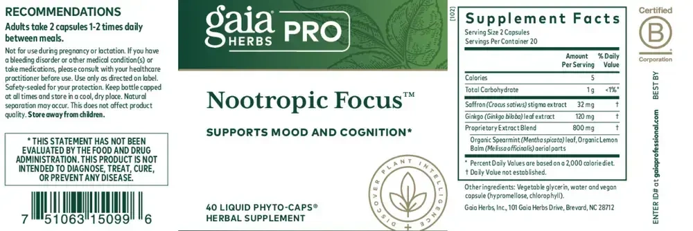 Product image for Nootropic Focus.