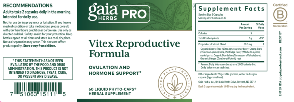 Product image for Vitex Reproductive Formula (formerly Vitex Supreme).