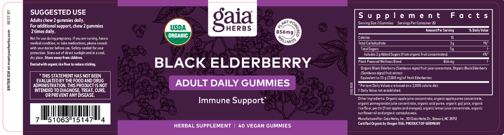 Product image for Black Elderberry Adult Daily Gummies.