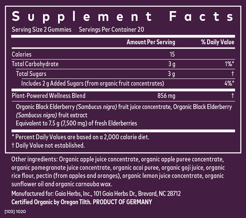 Product image for Black Elderberry Adult Daily Gummies.