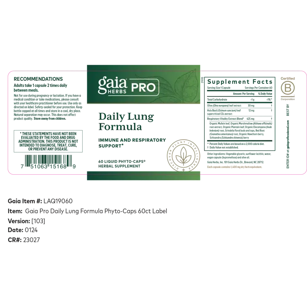 Product image for Daily Lung Formula.