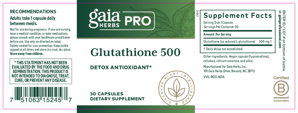 Product image for Glutathione 500.