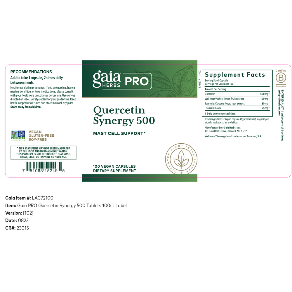 Product image for Quercetin Synergy 500.
