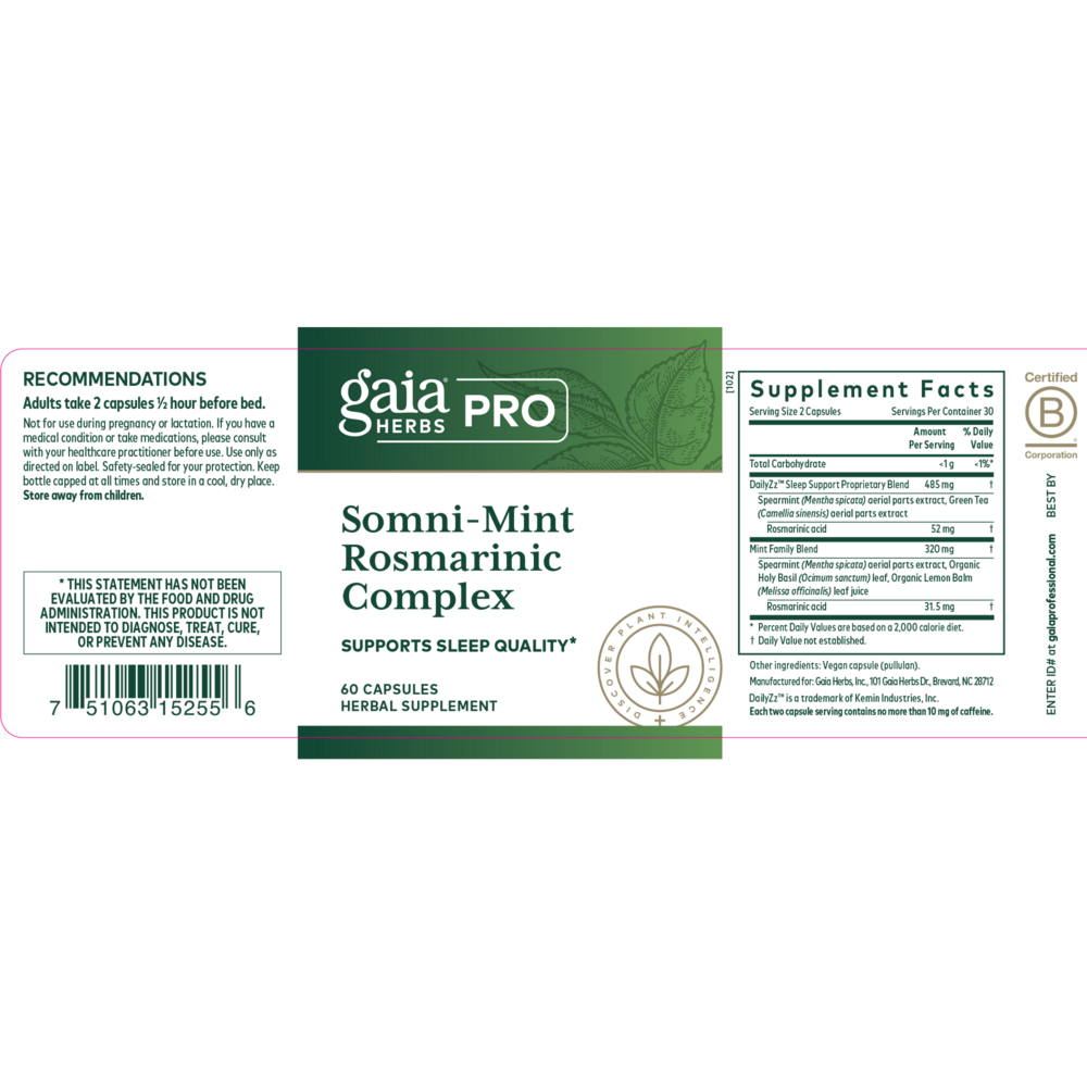 Product image for Somni-Mint Rosmarinic Complex.