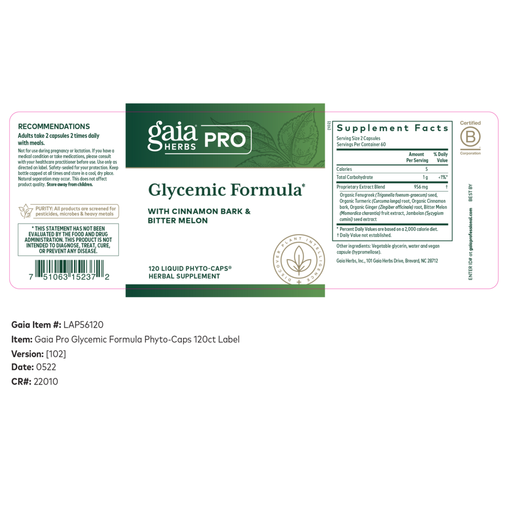 Product image for Glycemic Formula.