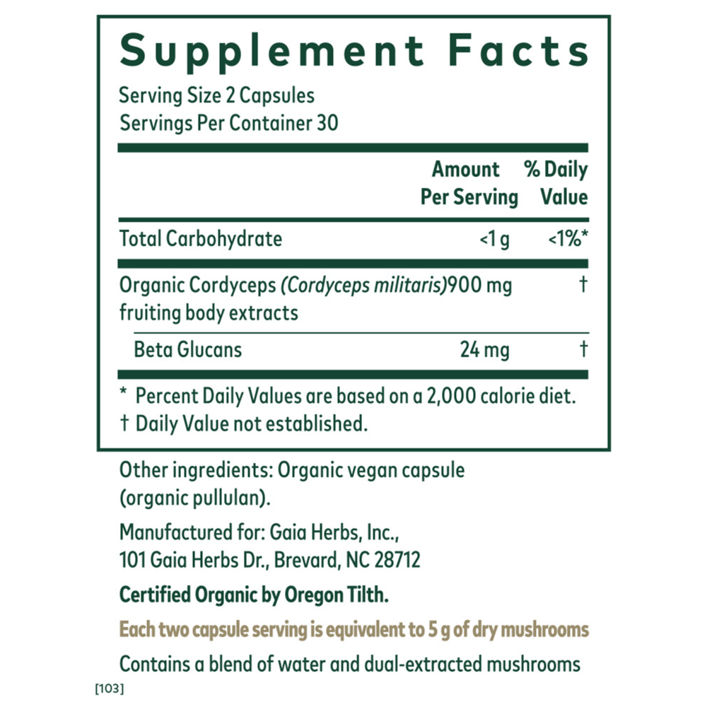 Product image for Cordyceps Mushroom.
