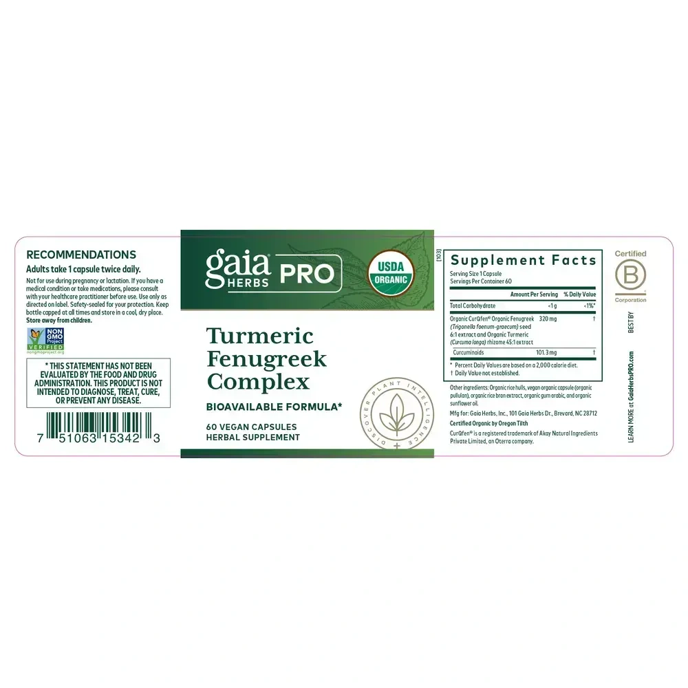 Product image for Turmeric Fenugreek Complex.