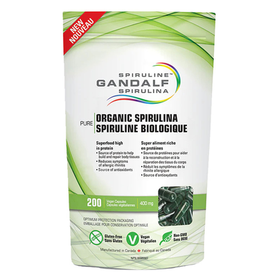 Gandalf Organic Spirulina Capsules (200 capsules) by Gandalf