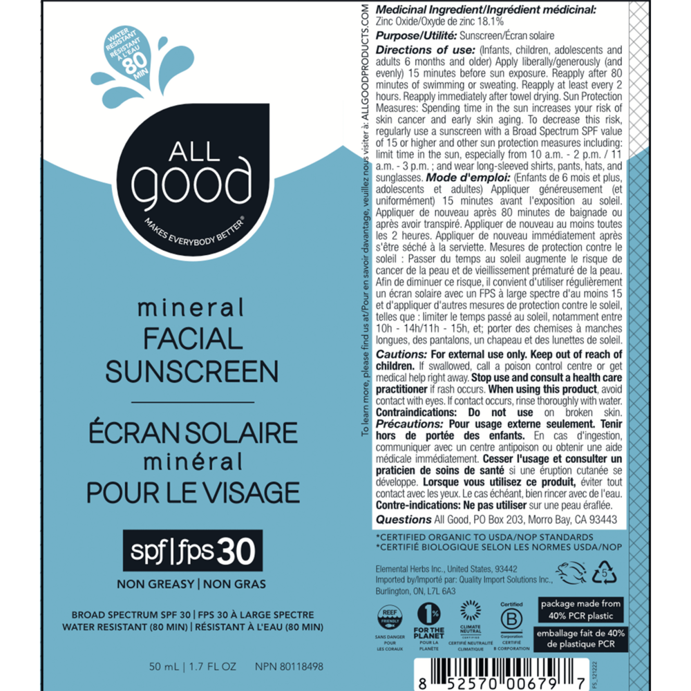 Product image for 30 SPF Facial Sunscreen Lotion.