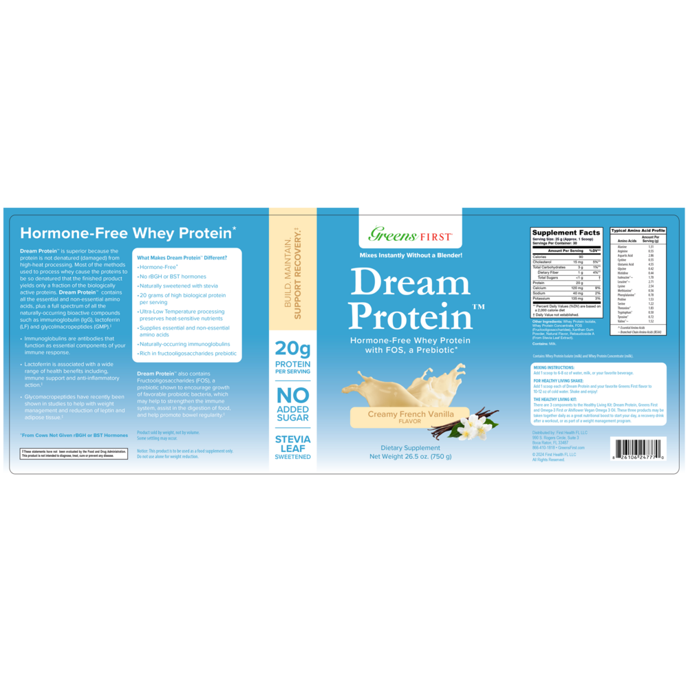 Product image for Dream Protein Vanilla 720g.