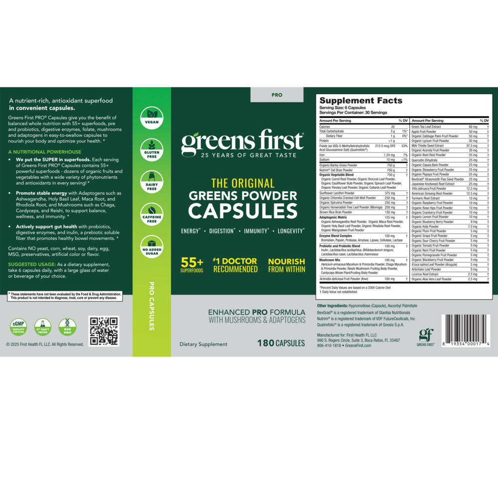 Product image for Greens First PRO (Capsules) 180c.
