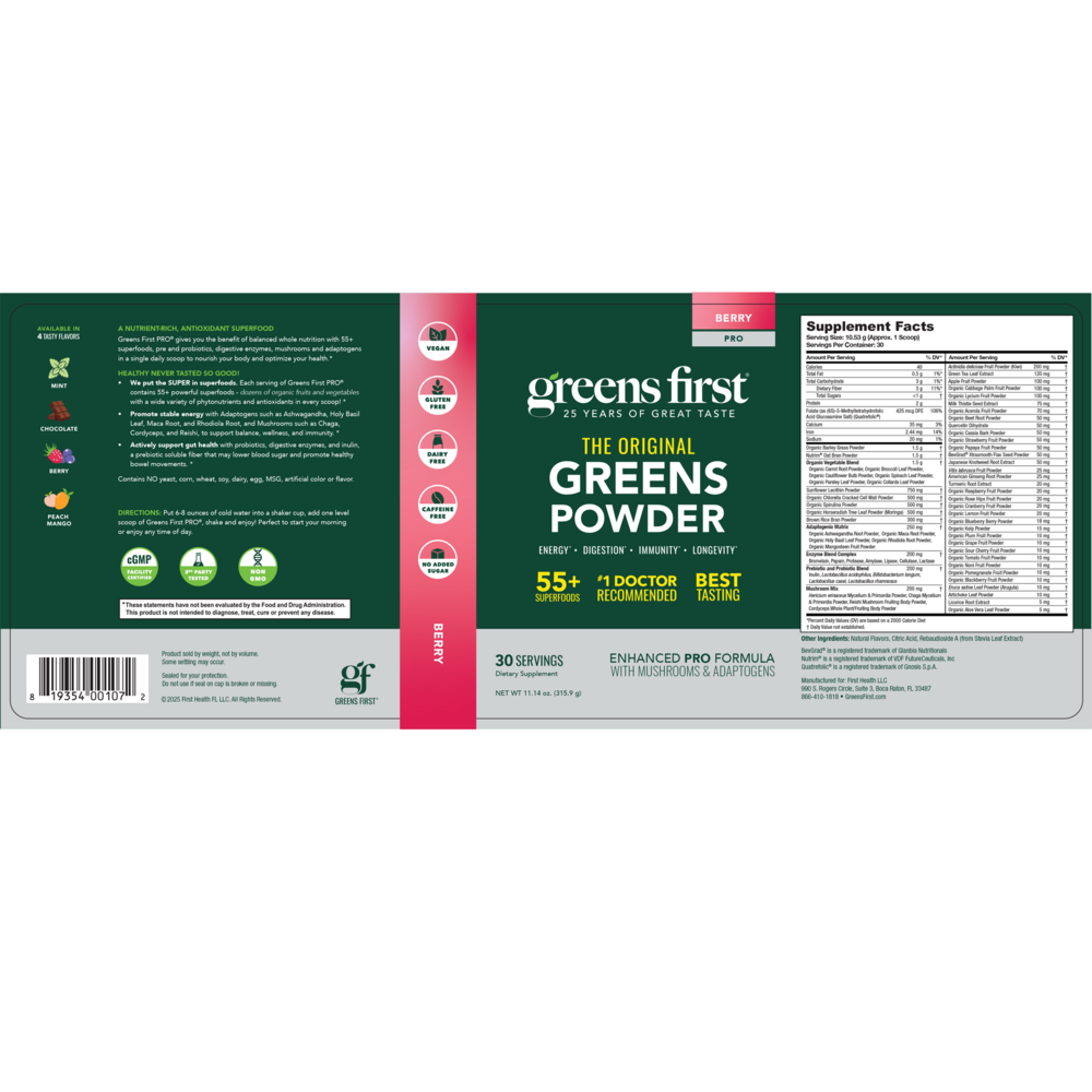 Product image for Greens First PRO Berry 10.1oz.