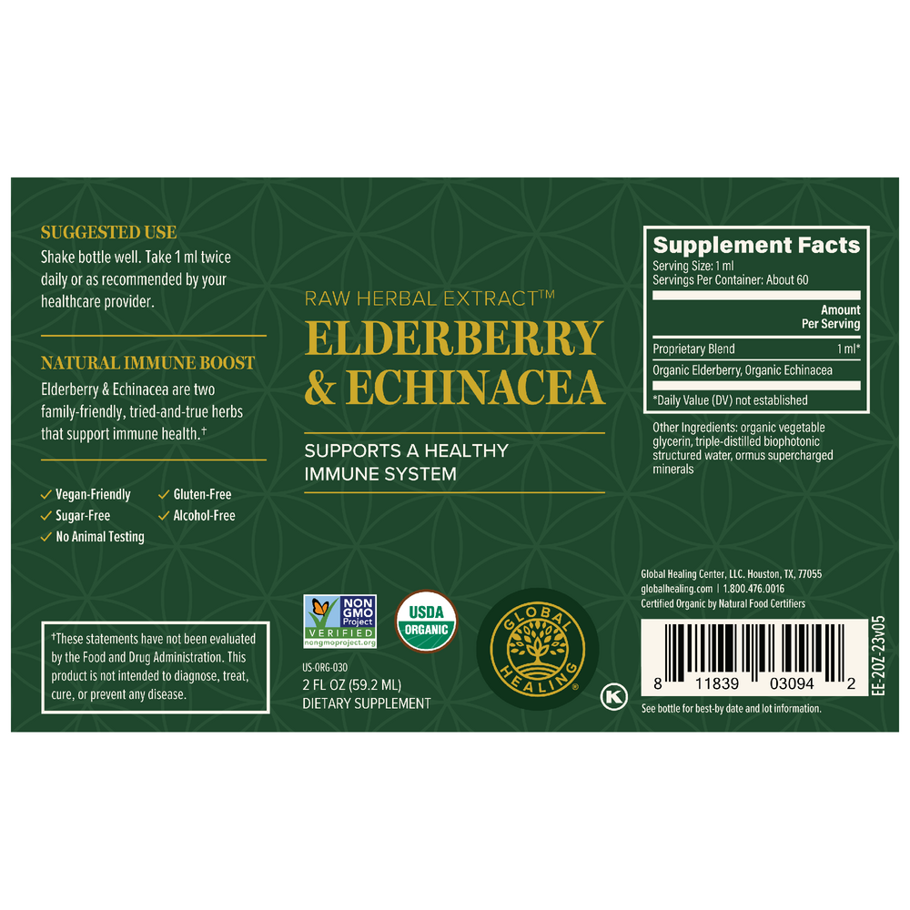 Product image for Organic Elderberry &amp; Echinacea.