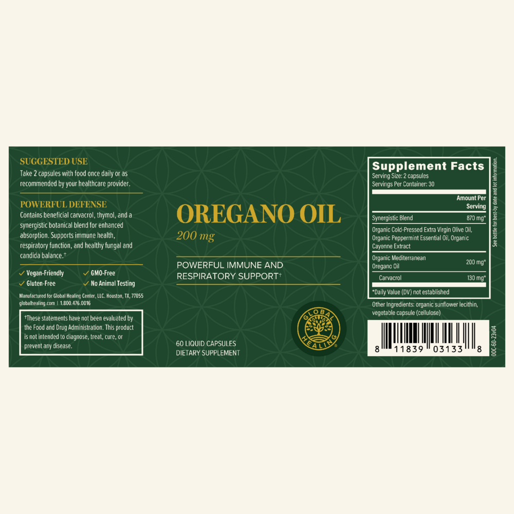 Product image for Oregano Oil 200 mg, Liquid Capsules.