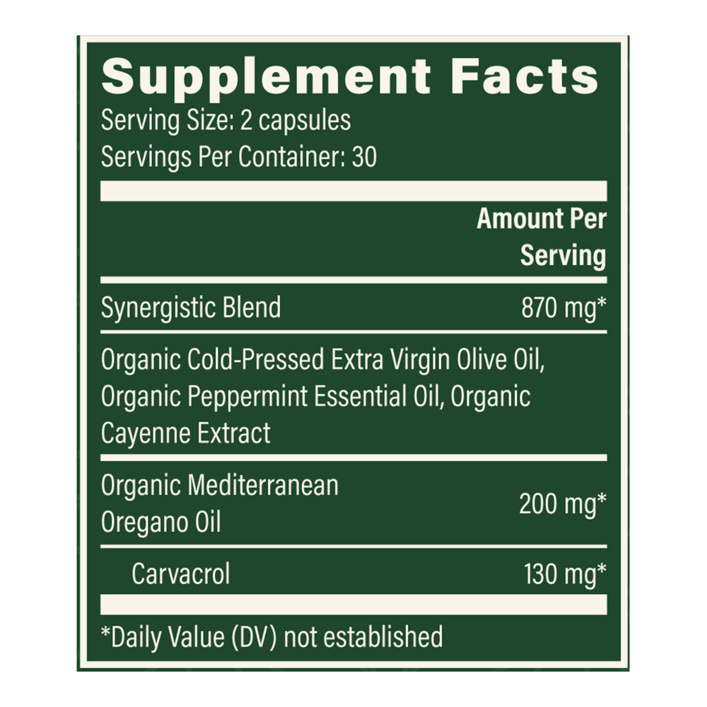 Product image for Oregano Oil 200 mg, Liquid Capsules.