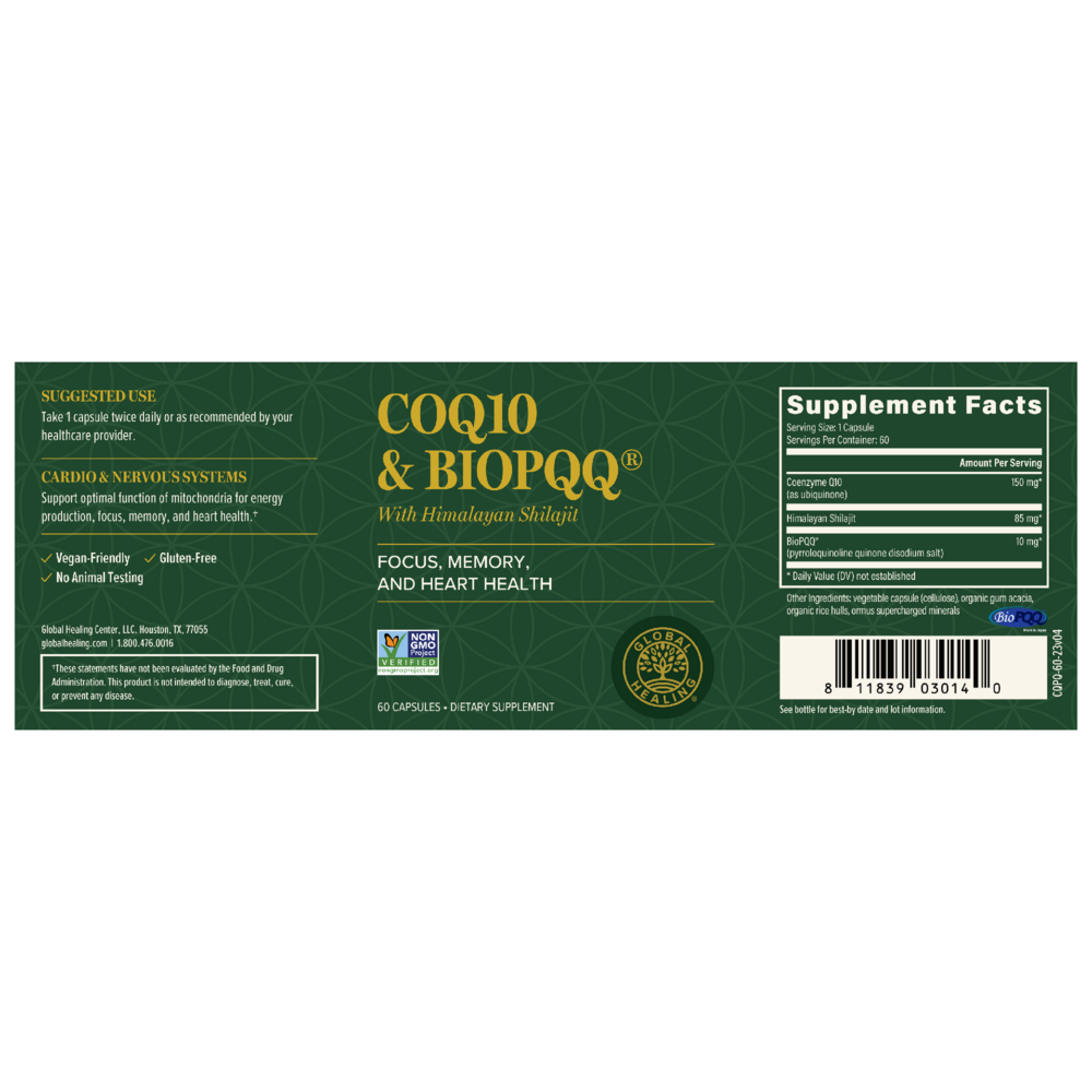 Product image for CoQ10 &amp; BioPQQ with Himalayan Shilajit.
