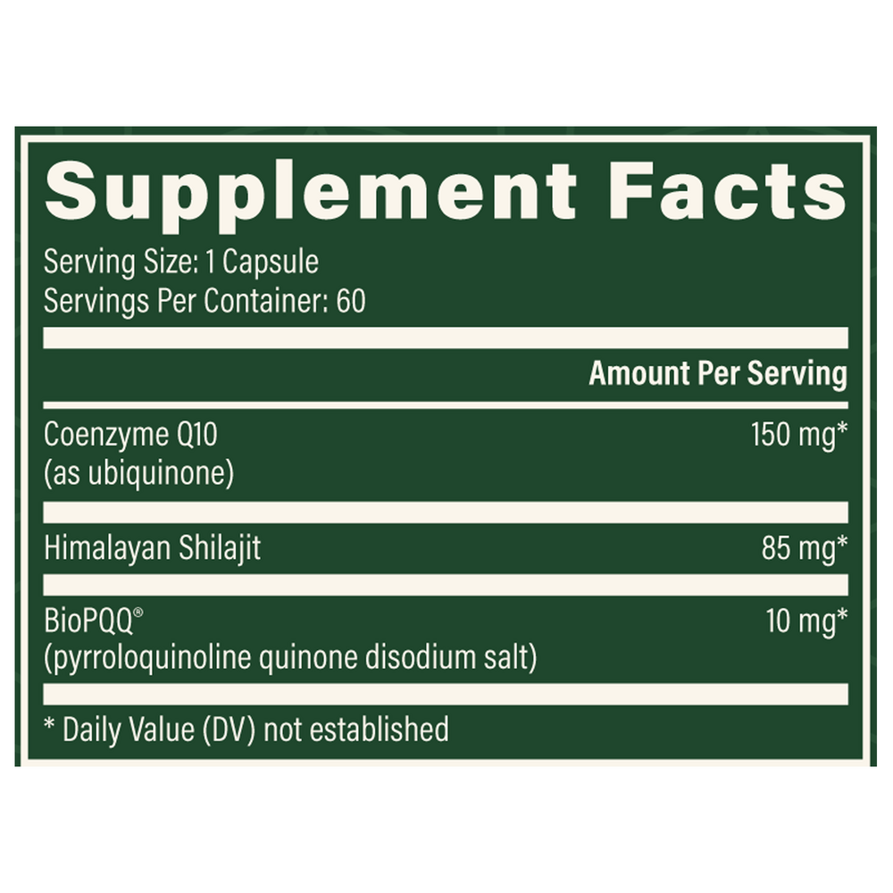 Product image for CoQ10 &amp; BioPQQ with Himalayan Shilajit.