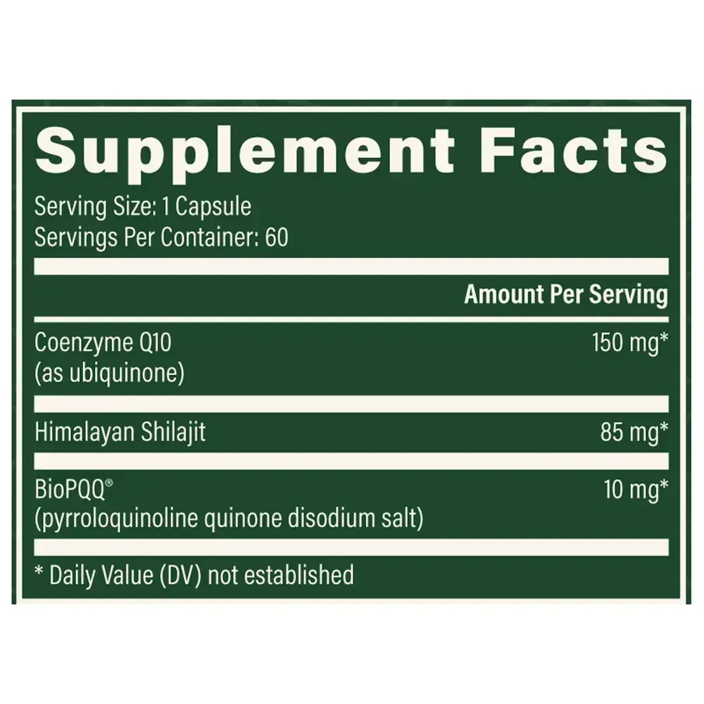 Product image for CoQ10 &amp; BioPQQ with Himalayan Shilajit.