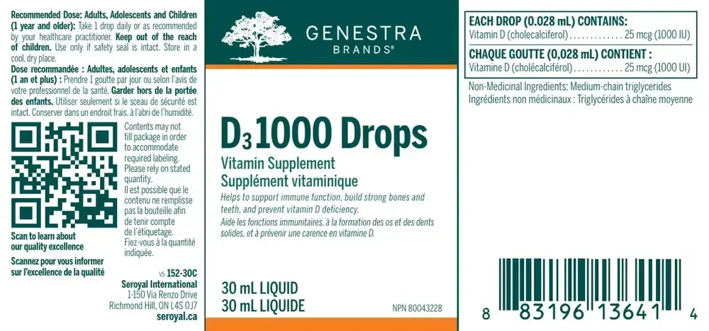 Product image for D3 1000 Drops.