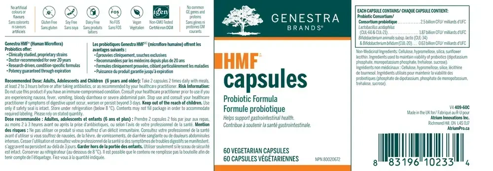 Product image for HMF Capsules (no FOS).