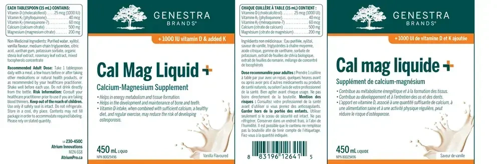 Product image for Cal Mag Vanilla Liquid +.