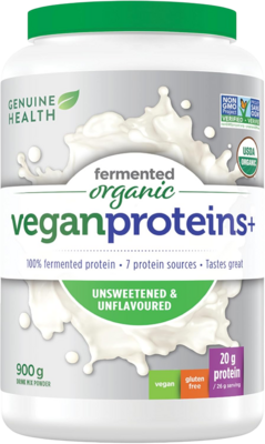 Product image for fermented organic vegan proteins+ unflavored/unsweetened (900 Grams).