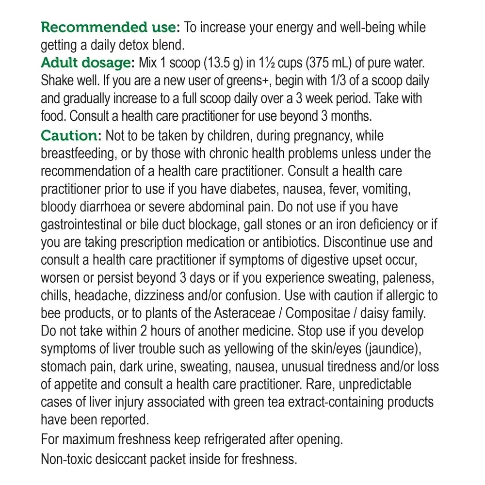 Product image for greens+ daily detox green apple.