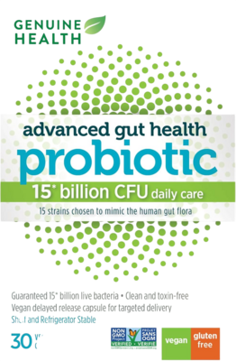 Product image for Advanced Gut Health - Probiotic 15 billion (30 capsules).