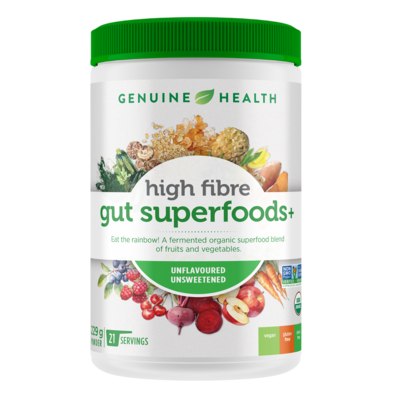 Product image for high fibre gut superfoods+ Unflavoured / Unsweetened (229 Grams).