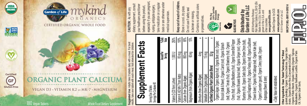 Product image for Mykind Organics Plant Calcium.