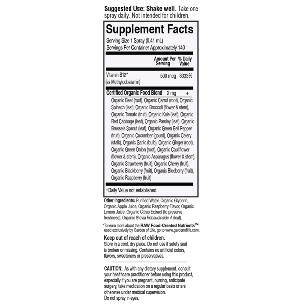 Product image for Mykind Organic B-12 Spray.